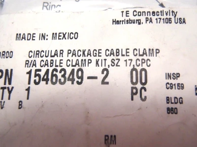 TE Connectivity 1546349-2 Right Angle Cable Clamp Size 17 - New