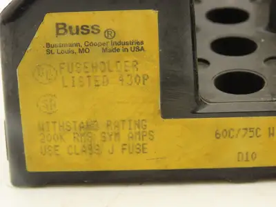 Bussmann J60030-2CR Fuse Block Panel Mount Class J 2 Pole 30A 600V Lot of 9
