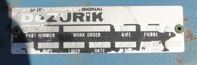 SPC5151  Valve 10" Dezurik gate valve, manual, Stainless Steel Contact Parts