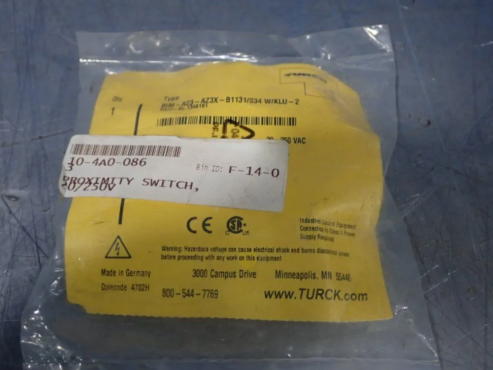New | in-Stock TURCK BIMA23AZ3XB1131/S34 W/KLU2 Proximity Sensors Ohio US | HGR 24 #872903