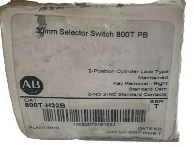 NEW ALLEN BRADLEY 800T-H32B SELECTOR SWITCH SER. T 800TH32B