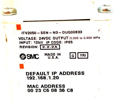 NEW SMC ITV2050-SEN-N3-DUX02357 PNEUMATIC REGULATOR ITV2050SENN3DUX02357