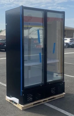 171-0107 48” Glass 2 Door Self Contained Reach In Cooler