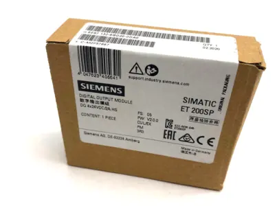 NEW SIEMENS SIMATIC ET 200SP DIG. OUTPUT MODULE DQ 4X24VDC/2A HS