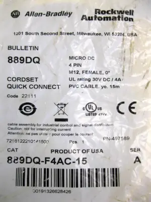 NEW Allen-Bradley 889DQ-F4AC-15