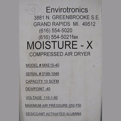 Environtronics Moisture X Compressed Air Dryer
