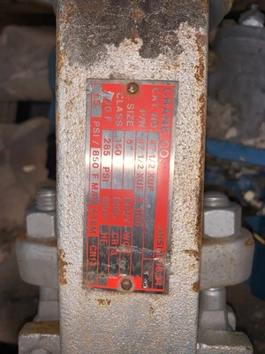 6" 150# Crane Butt Weld WCB 47 1/2 XUF Gate Valve NEW