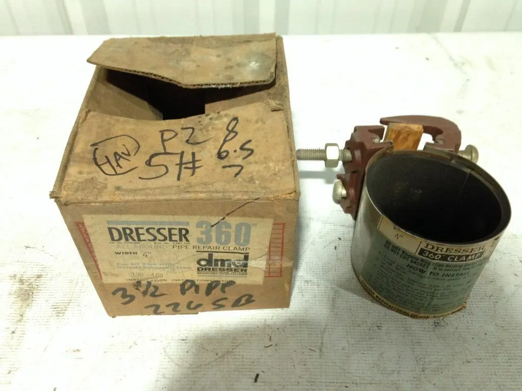 Dresser 360 3-1/2″ X 4″ Pipe Repair Clamp 3.90-4.08″ OD -NIB