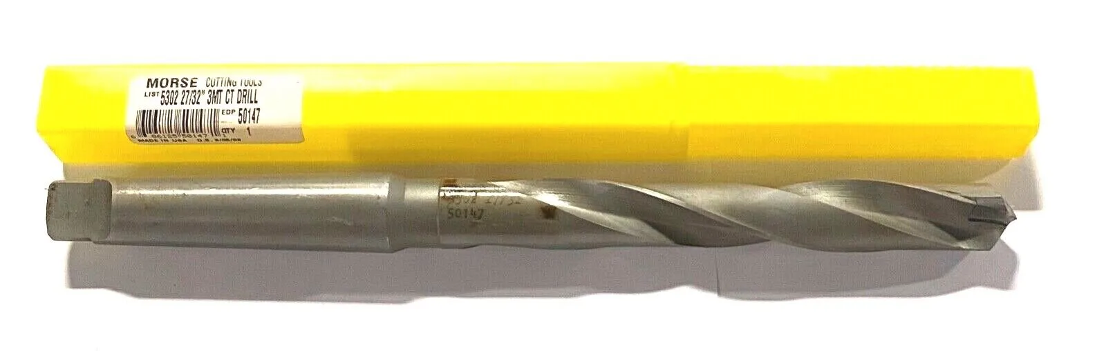 Morse 27/32" Carbide Tipped Drill Taper Shank 3MT 118° Point USA Made 50147