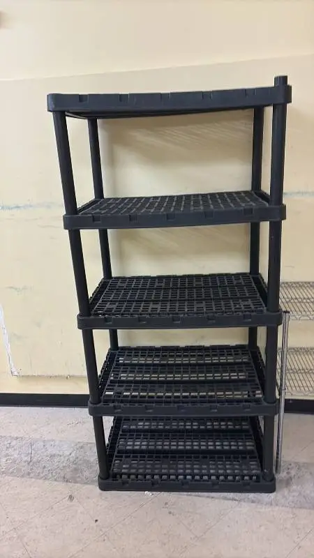 5-Tier Black Plastic Storage Shelving Unit