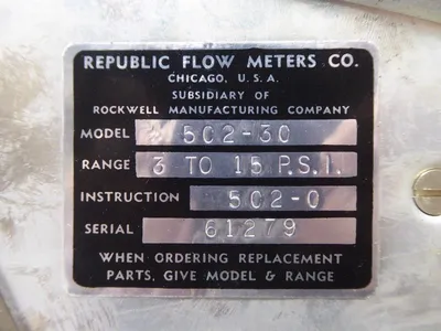 USED REPUBLIC FLOW METERS CO. 502-30