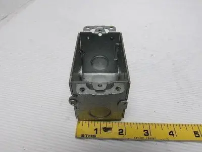 Steel 3" x 2" Single Gang Switch Recepticle Box (7) 1/2" K/O Lot of 12