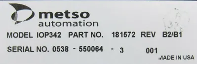 USED METSO IOP342 MODULE 181572 REV B2/B1