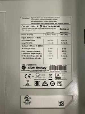 USED Allen-Bradley 20F11ND8P0JA0NNNNN