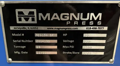 2014 MAGNUM MCB-15A SP C Frame and Gap Frame Press | Kempler Machinery (6)
