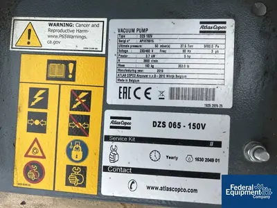 USED Atlas Copco Atlas Copco Dry Claw Vacuum Pump, Model DZS 150V