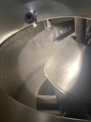 (4) Ferrum DSZ-URF 1250/630 perforate basket centrifuges, 316L SS.