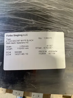 NEW Forbo Siegling 41.5” x 391’ Smooth Rubber Conveyor Belting
