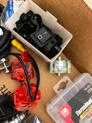 Assorted Electrical Parts and Hardware Lot with Terminal Kit and Connectors