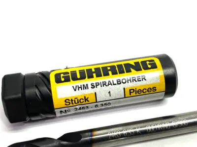 USED GUHRING 2463-6,350 DRILL, 1/4, STUB, TYPE N, CARBIDE, NANO-FIREX