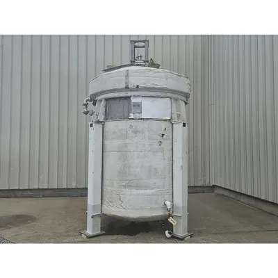 Used 2,200 Gal 316 Stainless Steel Jacketed Pressure Rated Reactor Mix Tank