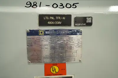 45 KVA - 480D to 208Y/120V 3 Phase Isolation Transformer
