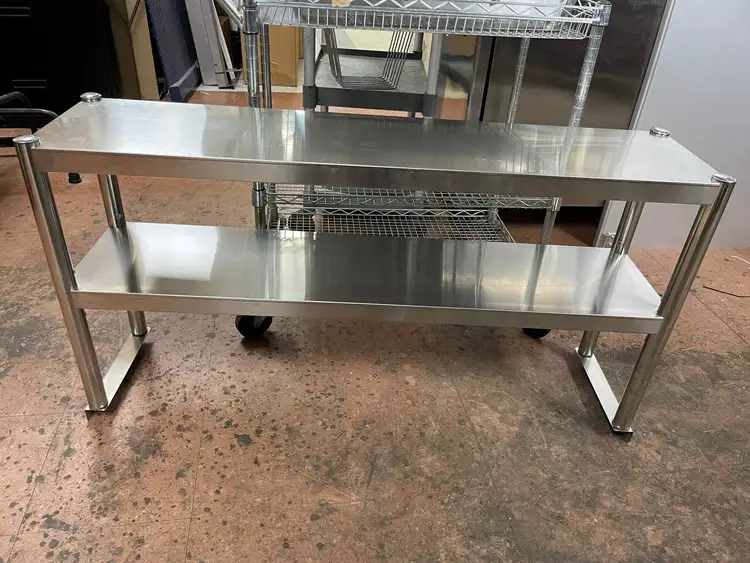 Used Falcon Restaurant Supply Used 48" x 11.5" Stainless Steel Double Overshelves for 48" Stainless Table Restaurant Equipment (Miscellaneous) Illinois US | Falcon Restaurant Supply #1375007