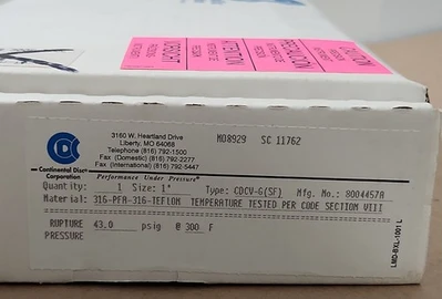 NEW Continental Disc Corporation 8004457A