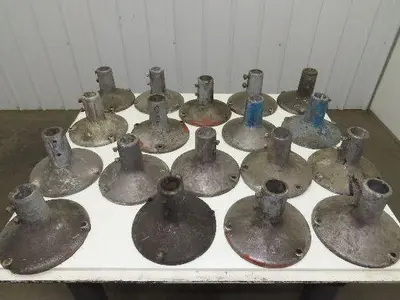 10" Cast Aluminum Pedestal Base Round Pipe Conveyor Leg Stand Adj Height
