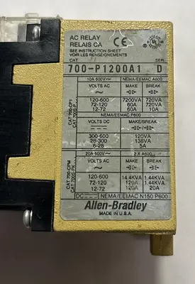 Used ALLEN-BRADLEY 700-P1200A1 Miscellaneous Equipment (Electrical & Power) | Surplus Asset Holdings #1202966