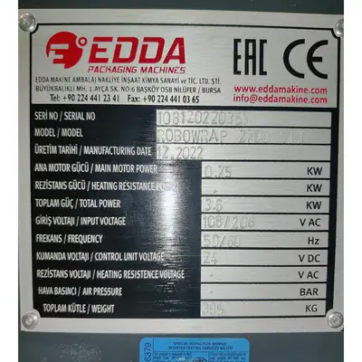 Used EDDA _UNKNOWN_ Pallet Wrappers Pennsylvania US | Highland Automation #1298352