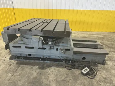 50" X 60" CINCINNATI BICKFORD CROSS SLIDING ROTARTY T-SLOT  MOTORIZED MILL TABLE: STOCK #22529