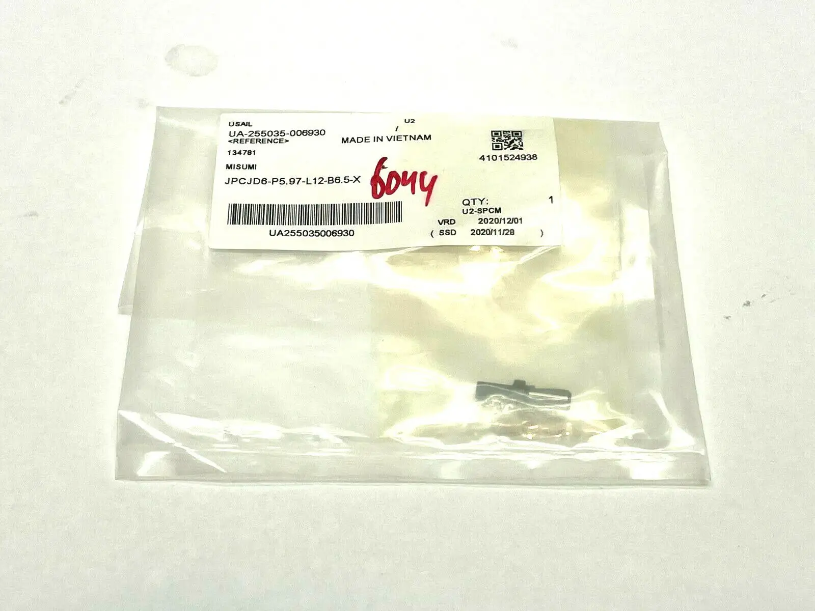 JPCTD6-P5.97-L12-B6.5-X | MiSUMi  Large Head Locating Pin Tapered Tip Notched Shank - New