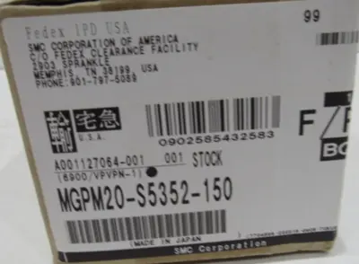 NEW SMC MGPM20-S5352-150 PNEUMATIC CYLINDER MGPM20S5352150