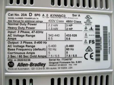 NEW Allen-Bradley 20A-D5P0A0AYNNNC0