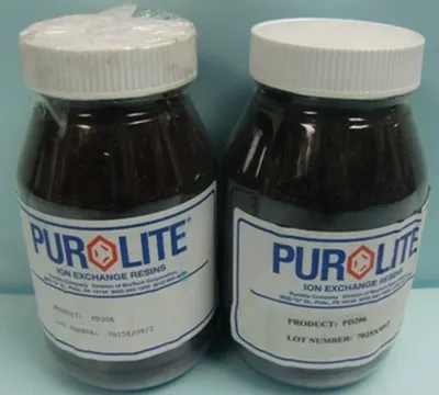 QTY. 2. PUROLITE ION EXCHANGE RESINS PD206 LOT NO....