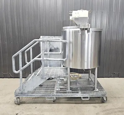 Used 100 Gallon Jacketed Tank (Kettle), With Scrape Agitation, 304 Stainless Steel