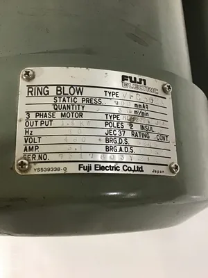 Fuji Electric VFC502A Ring Compressor/Regenerative Blower 3 Phase Motor