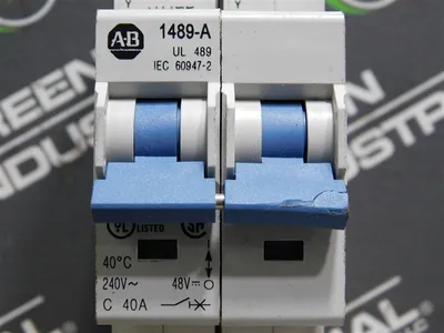 Lot of 4 Allen Bradley 1489-A2C400 Miniature Circuit Breakers 40A 240VAC Used