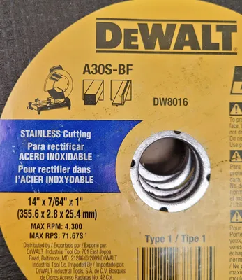 DEWALT A30S-BF Tooling & Accessories, Cutting Wheel | Machinery Central (4)
