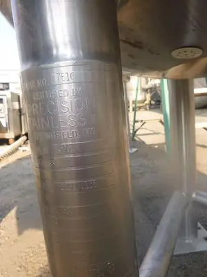 Tank, 79 Gallon, 316L Stainless Steel, Jacketed, 50 PSI, Fermenter, A #L744280