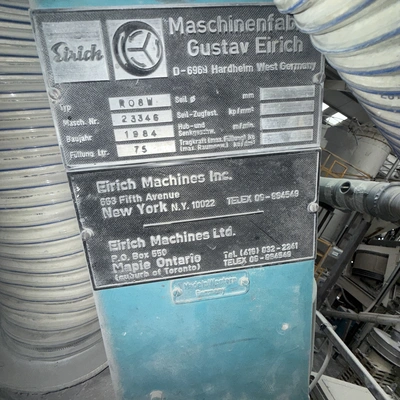 75L Eirich M/S High intensity powder turbo mixer Type RO8W