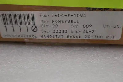 NEW OPEN BOX Honeywell L404F 1094 Pressure Control Switch STOCK SGF151