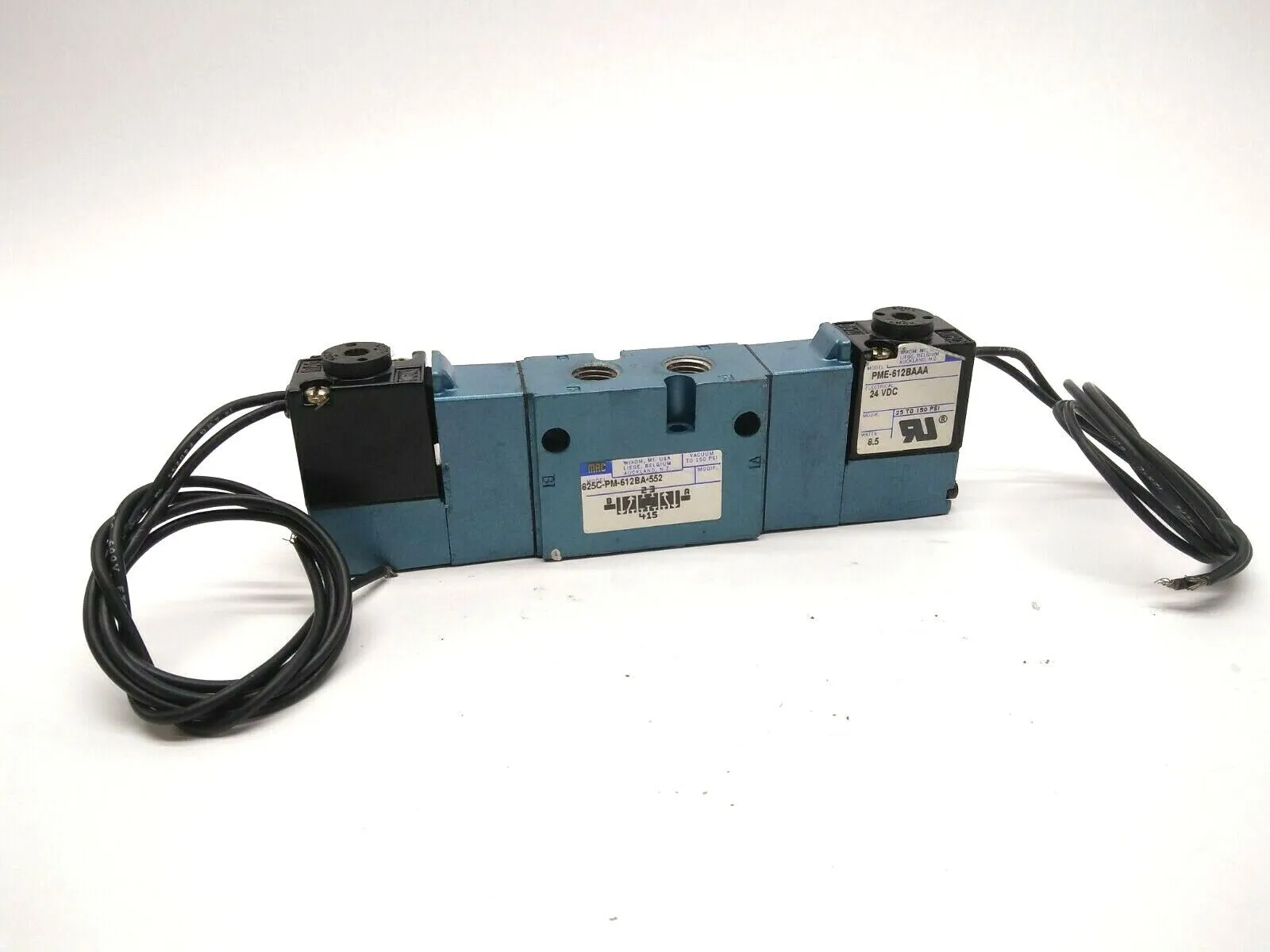 USED MAC VALVES DUAL SOLENOID VALVE WITH PME-612BAAA 24V COILS