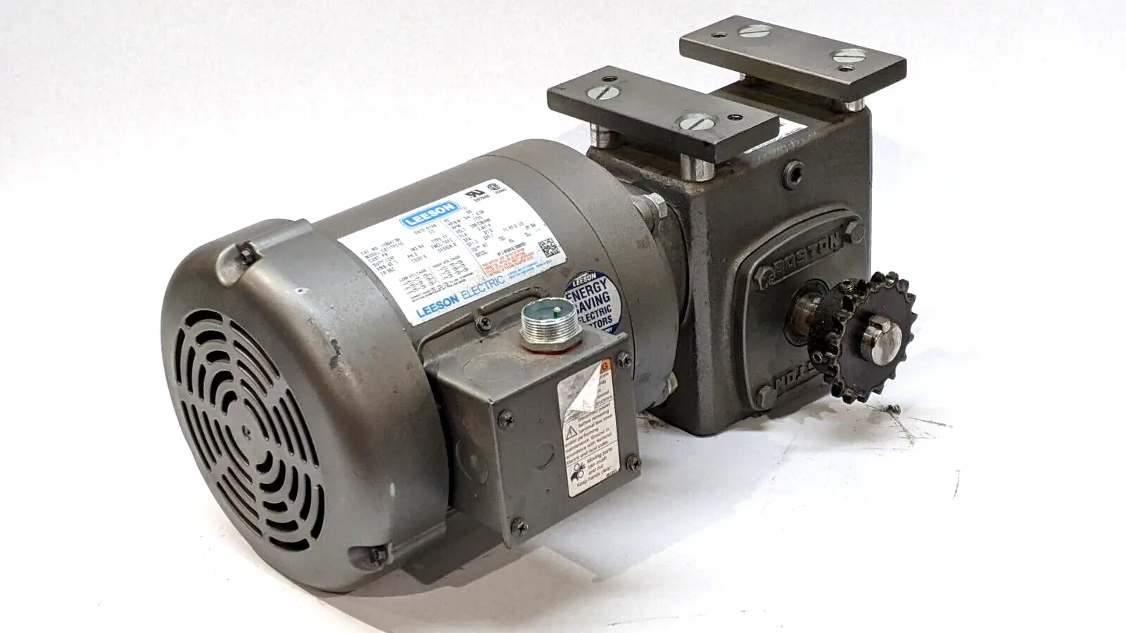 110047.00,F721B-40K-B5-J | Leeson 110047.00 Electric Motor w/Boston Gear F721B-40K-B5-J - Used