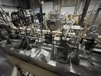 Bartelt model IM7 Pouch Packager with AMS Auger Filler and  liquid filler