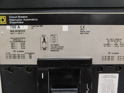 Used Square D MHL367001212 Circuit Breakers Ohio US | Equipment Recovery Corp. #1331067