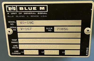 BLUE M VO-19C VACUUM OVEN - 200C