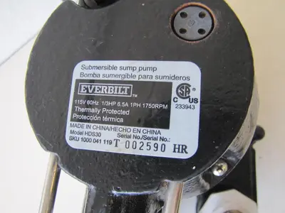 Used EVERBILT HDS30 Sump Pumps California US | Bay Line Tool #1316330