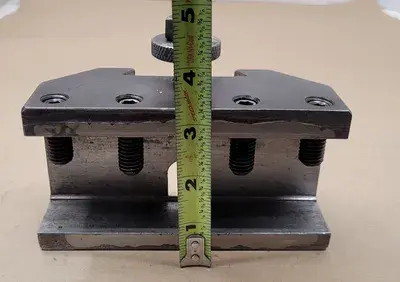 LATHE TOOL POST HOLDER 3-1/4” H X 6” L X 2-3/8” W, WEDGE 2-3/4”, CAPACITY 2-1/8”